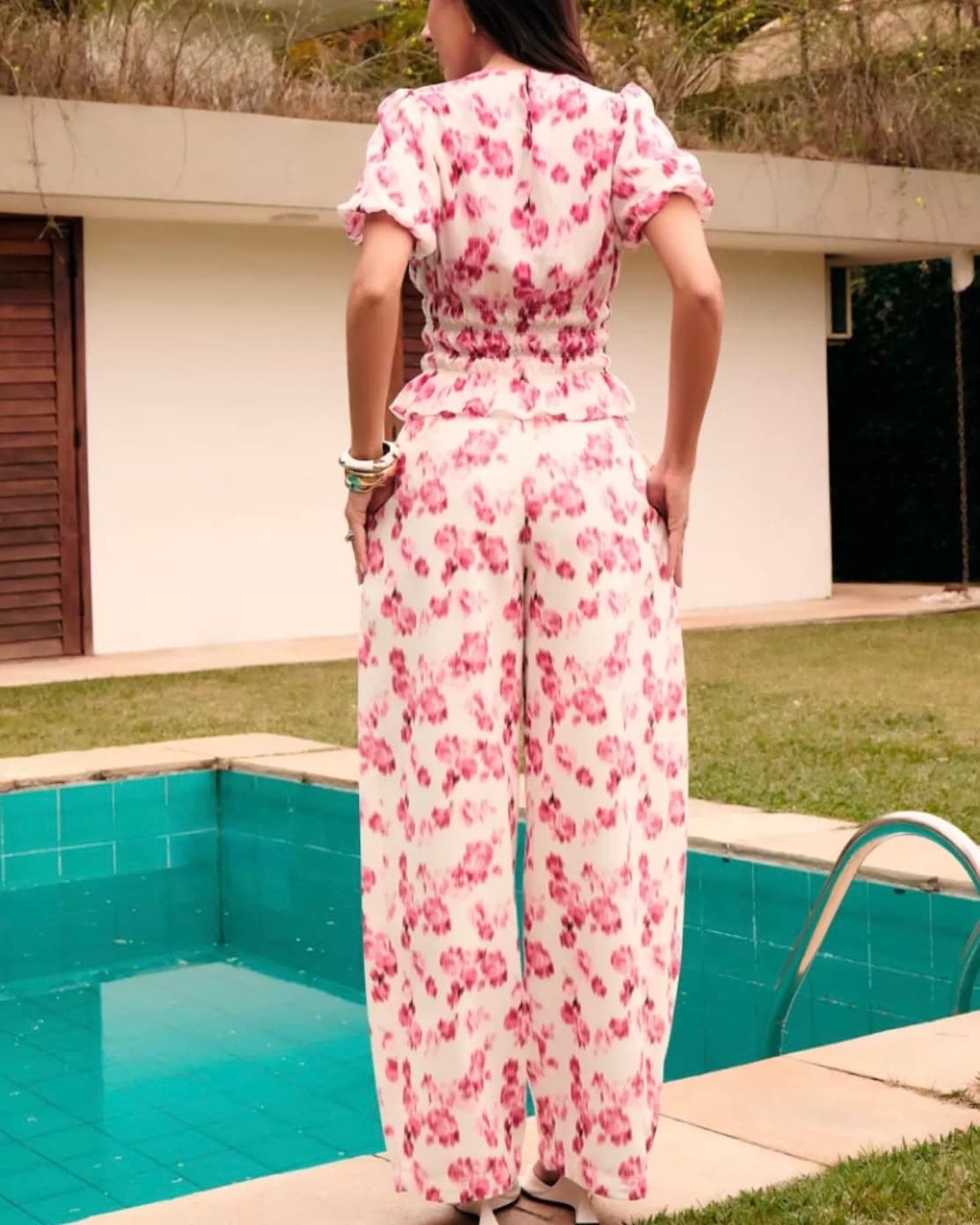 Calça Flower wide